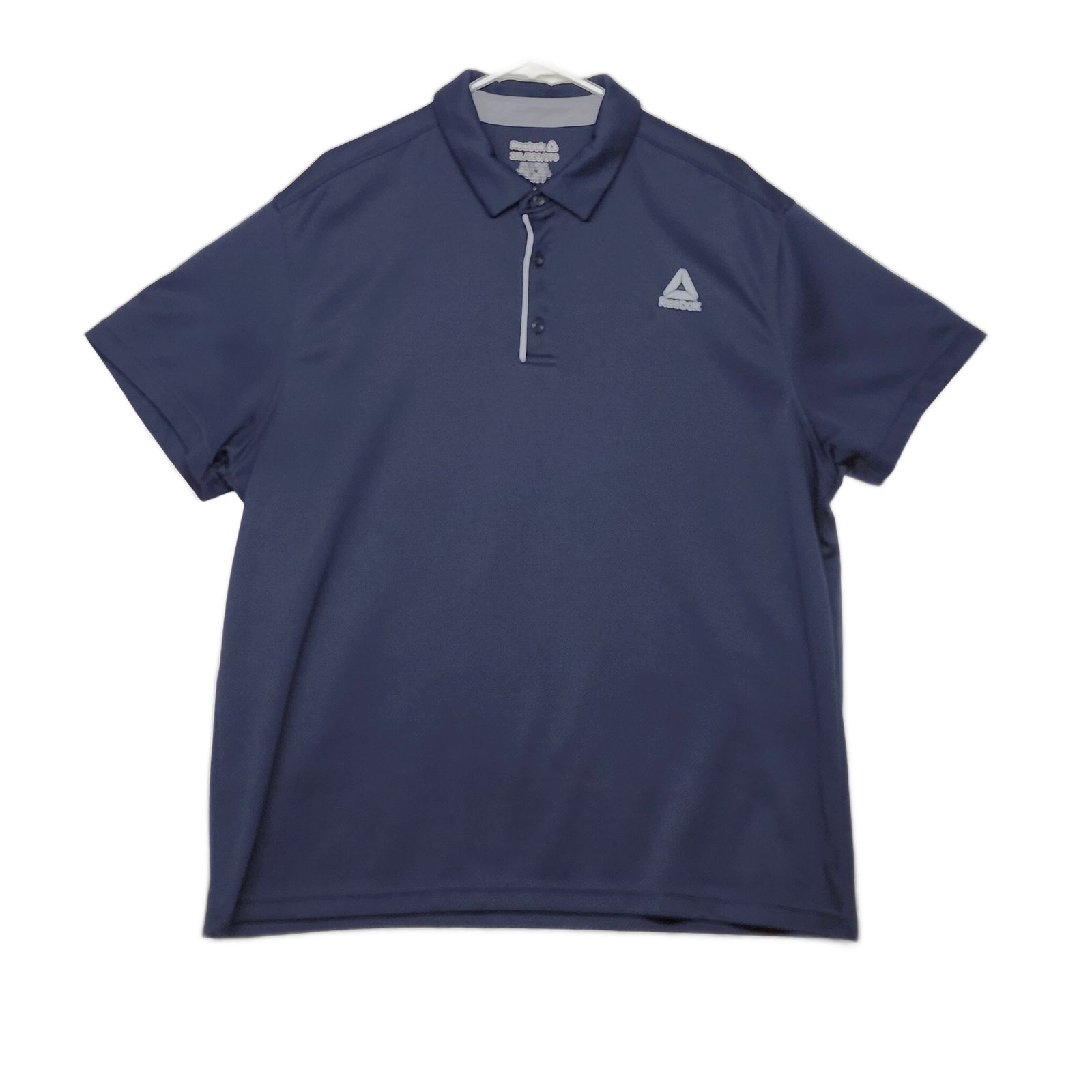 Reebok Men's 2xl Navy Blue Performance Polo Shirt Short Sleeve Collared Big &